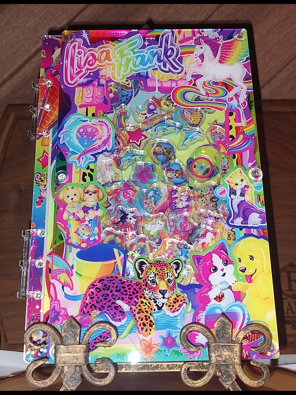 New! A5 Size Lisa Frank Rainbow Animal Shaker Notebook